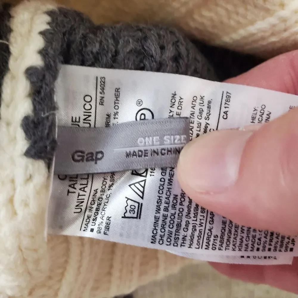 Gap Peace Pom Pom Beanie